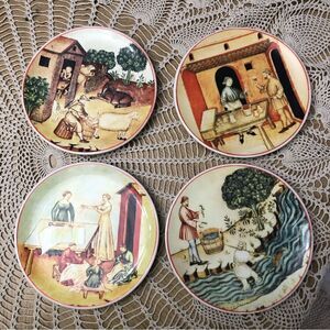 4 Vintage Prieto Brunelli Charming Italian Plates